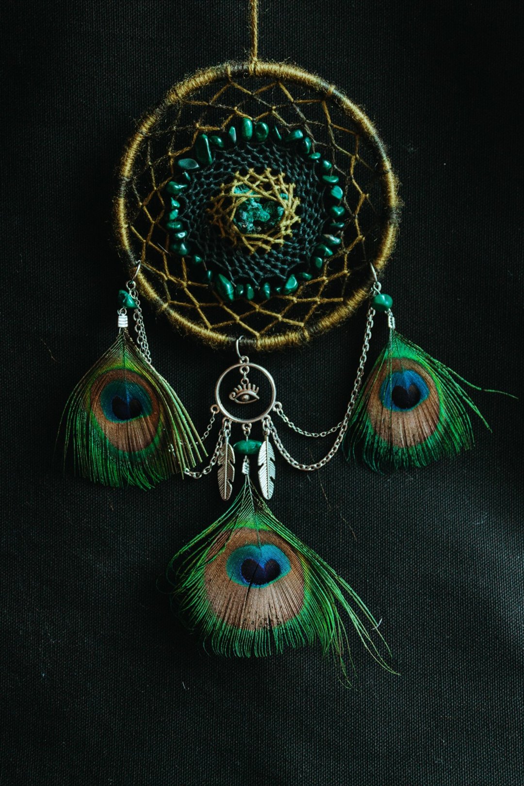 纯手工捕梦网 Handmade Dreamcatcher－【孔雀－绿】 - 摆饰 - 棉 绿色