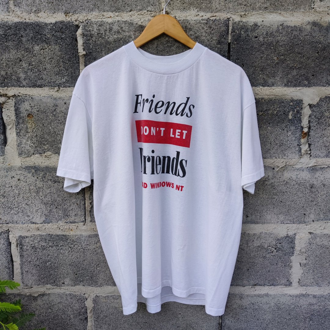 复古 T 恤 Sun Solaris Friend don't let Friends Load windows NT T Shirt - 男装上衣/T 恤 - 棉 白色
