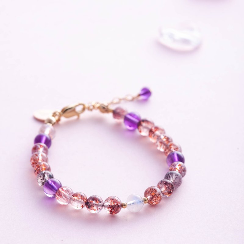 超级七月光石14KGF手链 | 超七月亮石手链 Super Seven定制礼物 - 手链/手环 - 宝石 多色