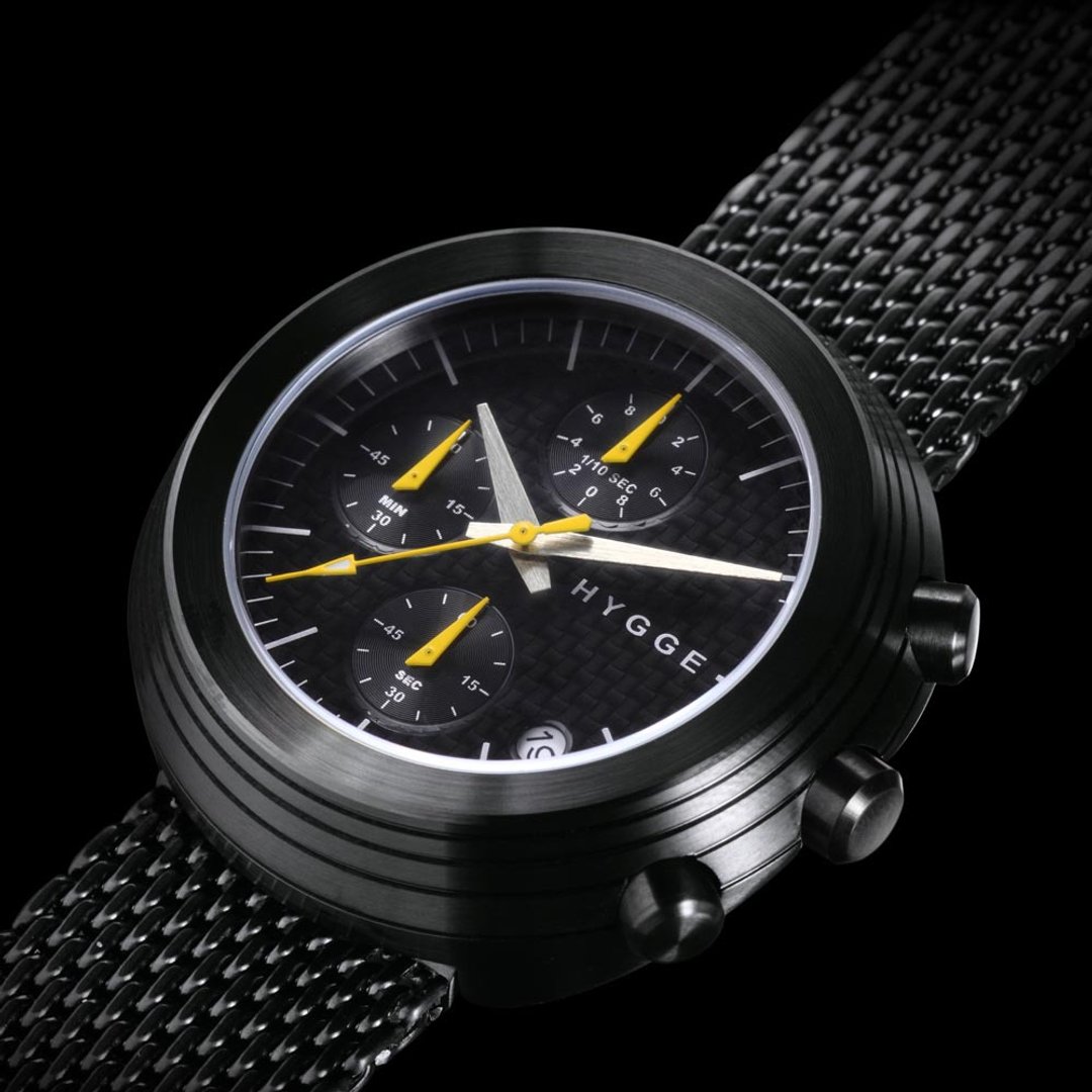 日本HYGGE 军风率性腕表 不锈钢黑/黑钢带 41mm Made in Japan - 男表/中性表 - 其他金属 