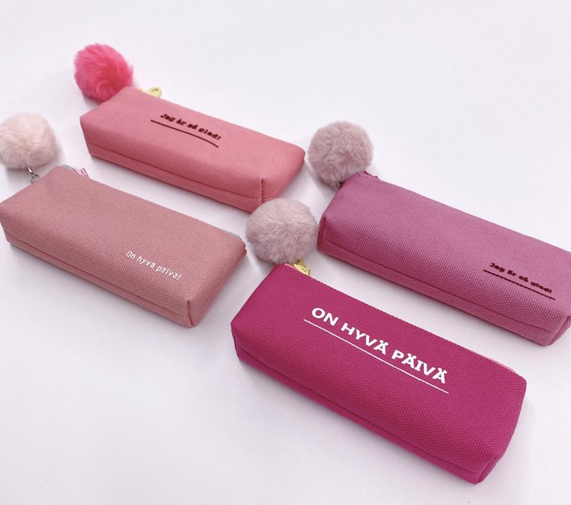 小毛球钥匙包/零钱包 - 粉色系 - 钥匙链/钥匙包 - 棉．麻 粉红色