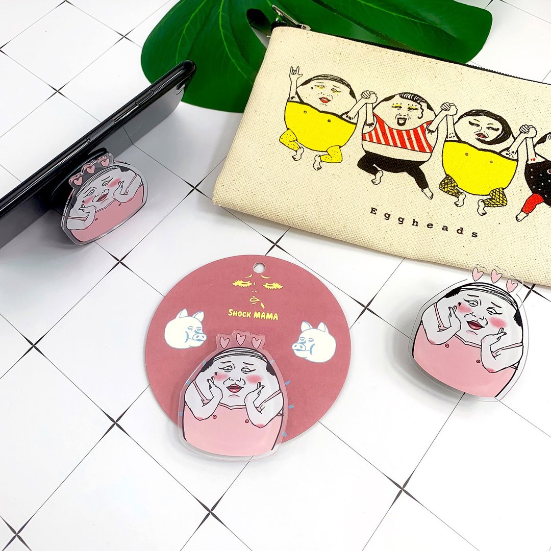 秃头老伯 造型手机气囊支架 手机架 - 手机配件 - 塑料 粉红色