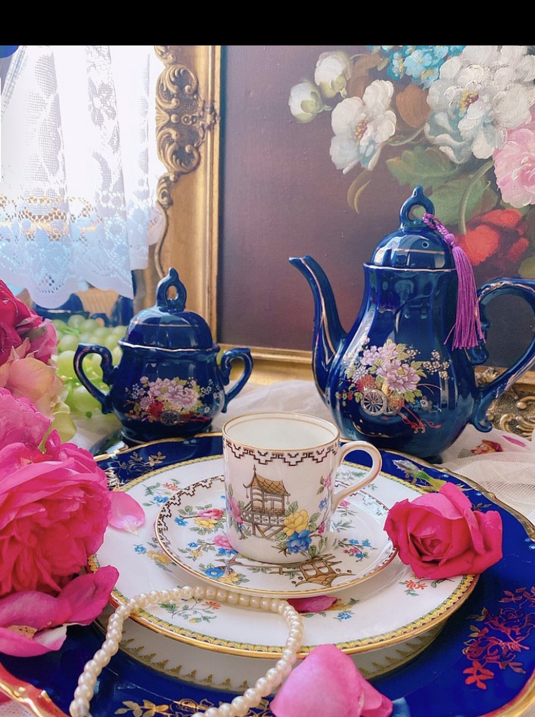 古董aynsley 手绘花茶杯点心盘指定买家下标 - 茶具/茶杯 - 瓷 多色