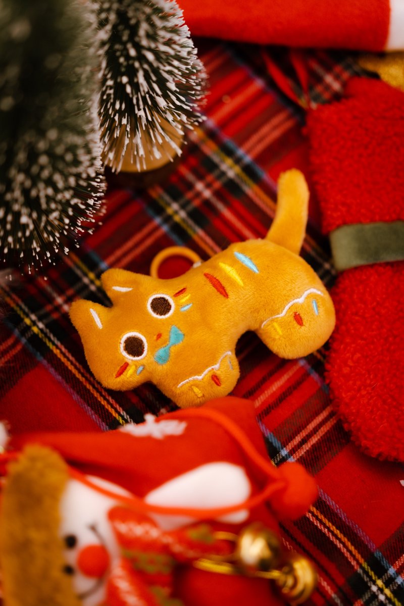 好运橘猫 圣诞姜饼猫幸运御守毛绒挂件三色设计创意礼物原创正版 - 玩偶/公仔 - 聚酯纤维 橘色