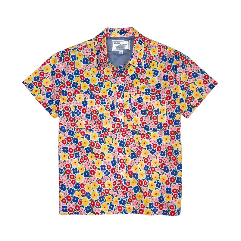 Women's Color Floral Shirt 女装彩色花卉衬衫 - 女装衬衫 - 棉．麻 白色