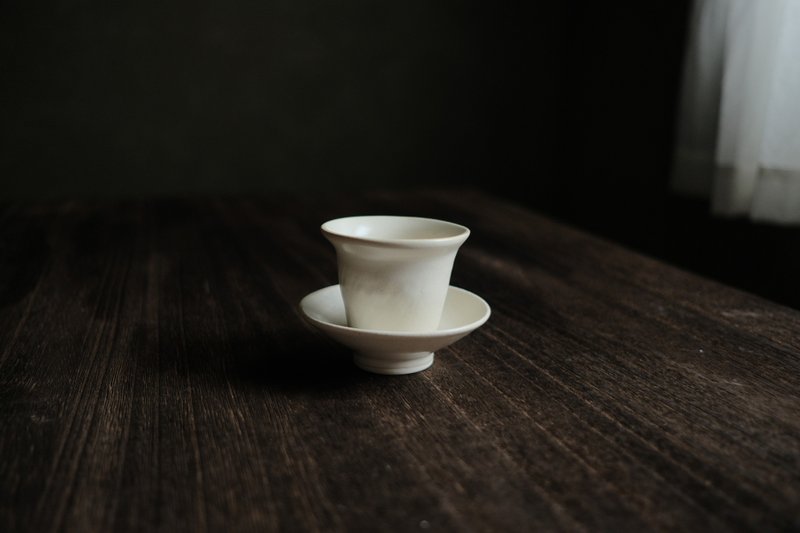 和煦・厚薄杯和小托盘 - 咖啡壶/周边 - 陶 白色