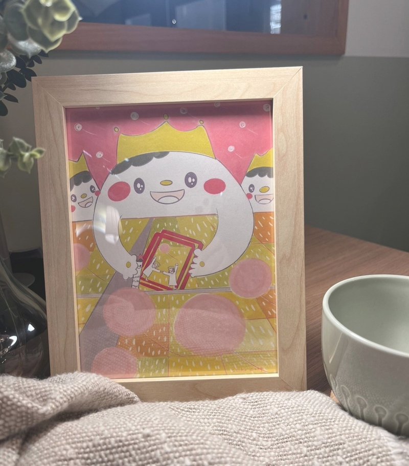 装饰挂画含框 - 【你一直在我心上】 - 画框/相框 - 木头 黄色