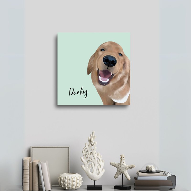 宠物似颜绘 毛孩插画 木质相框 定制化礼物 来图定制 手绘 挂画 - 海报/装饰画/版画 - 木头 多色