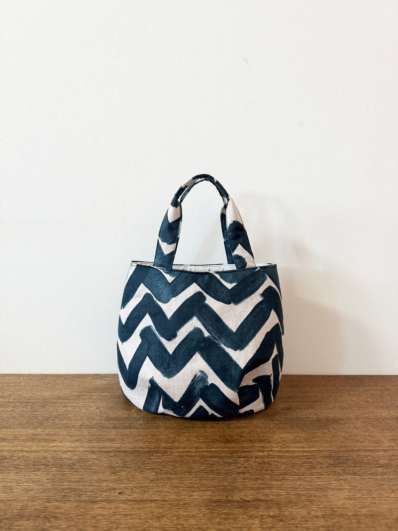 蓬松托特包 – 皆川明“yamanami”布料 - 手提包/手提袋 - 棉．麻 绿色