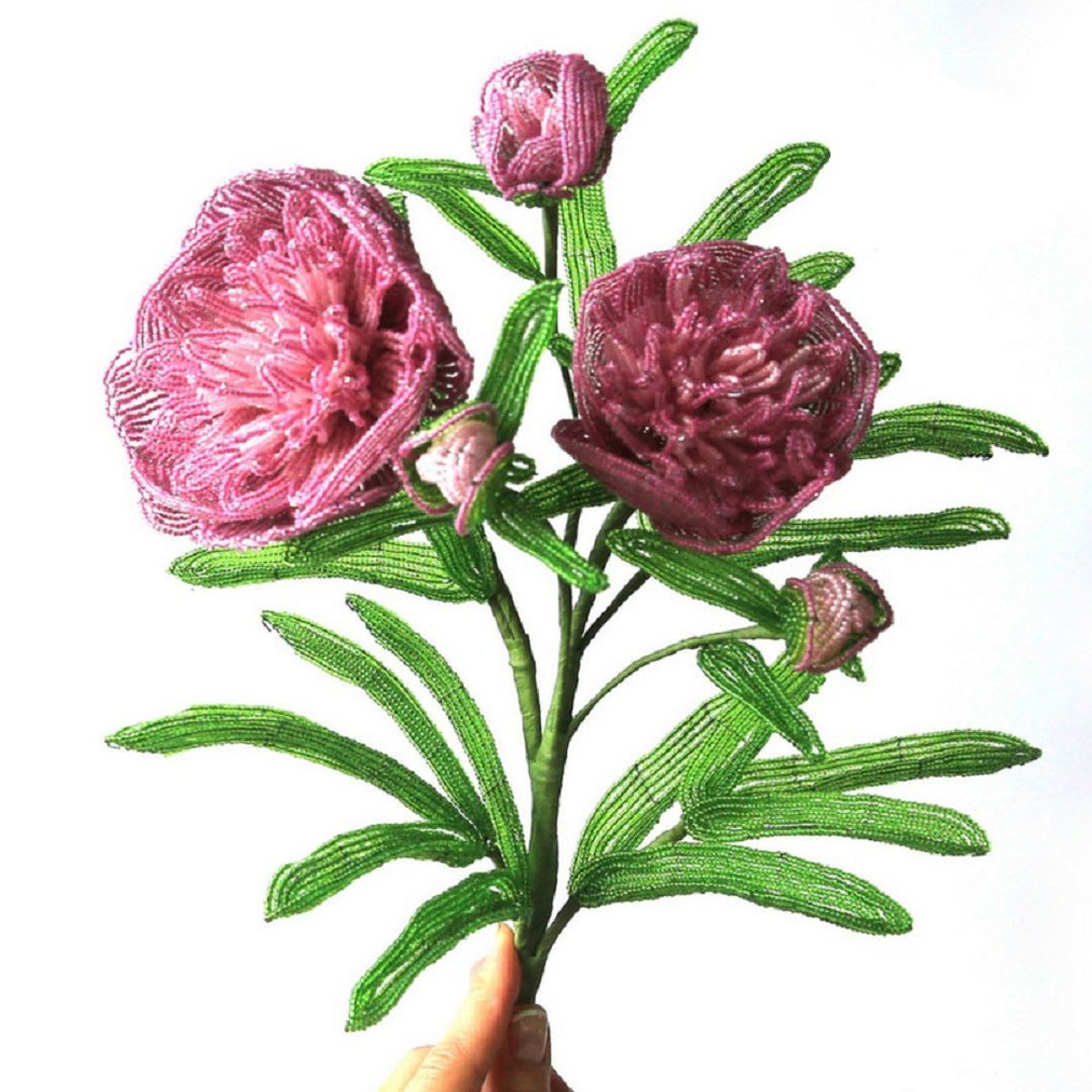 Digital Download - PDF | Beaded Flowers pattern | Peony - 手工艺教程/工具书 - 其他材质 