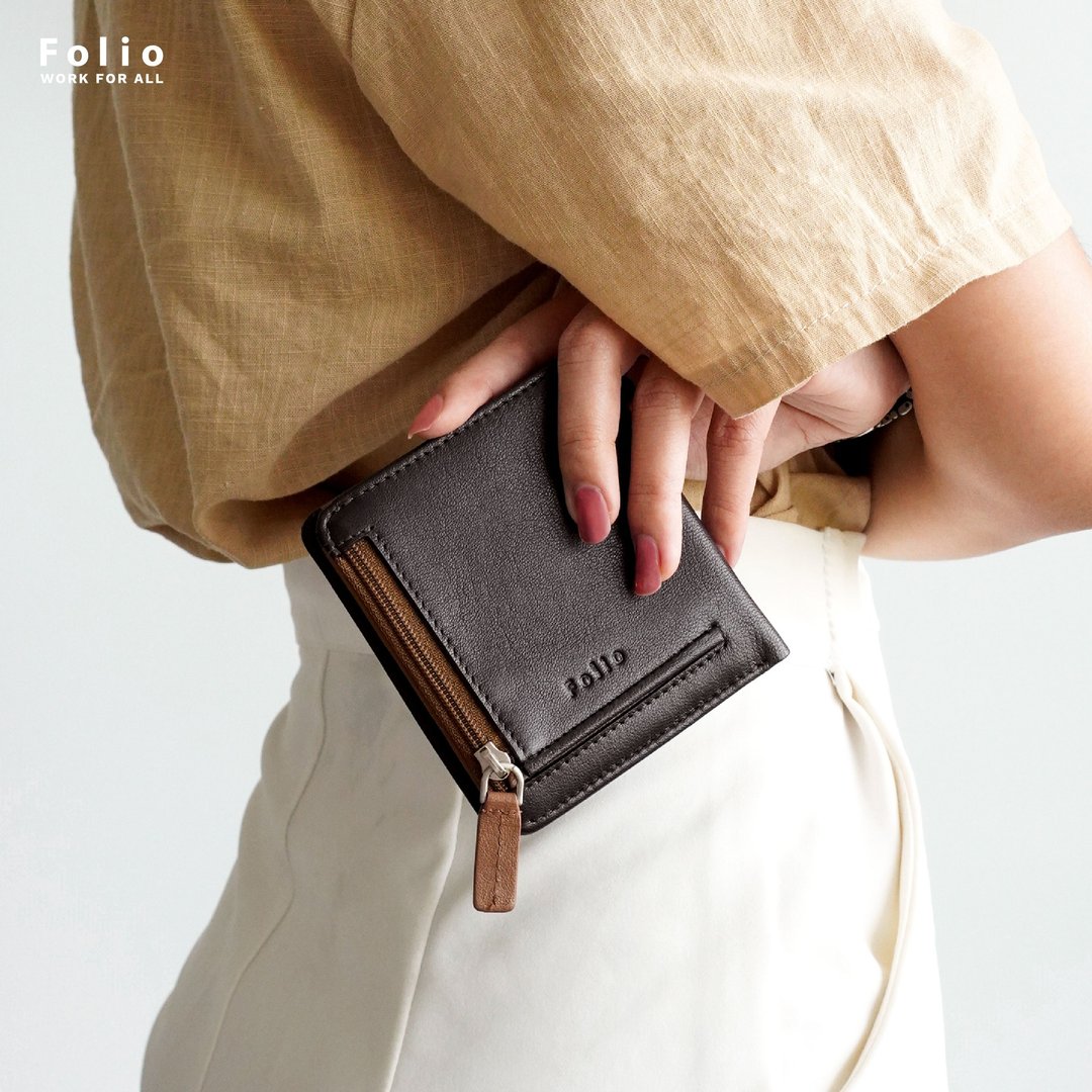 FOLIO: Myra Coin Wallet (Two-Tone) Made of Goat Skin - 皮夹/钱包 - 真皮 