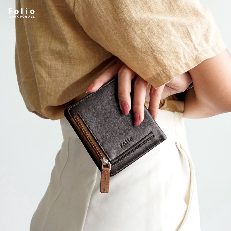 FOLIO: Myra Coin Wallet (Two-Tone) Made of Goat Skin - 皮夹/钱包 - 真皮 