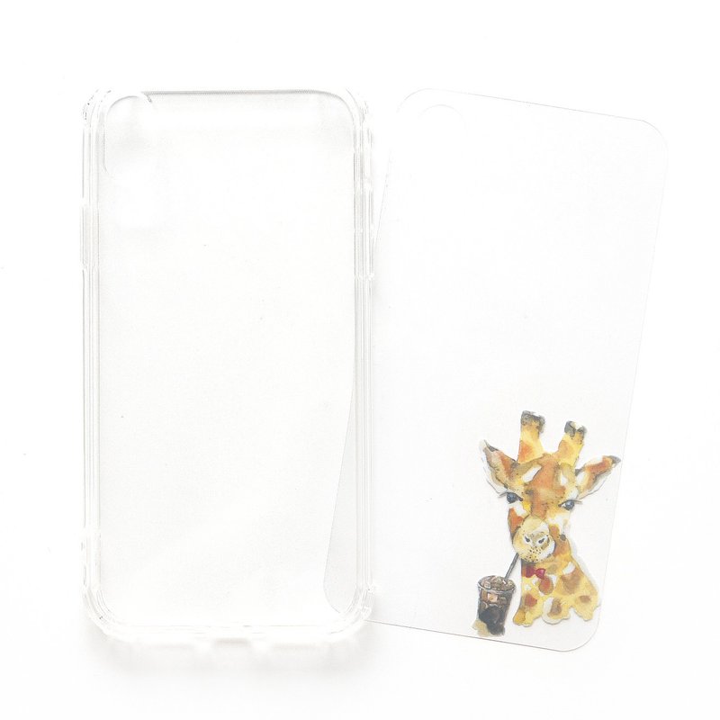 长颈鹿 - 手机壳 | TPU Phone case 防摔 空压壳 | 可加字设计 - 手机壳/手机套 - 橡胶 透明