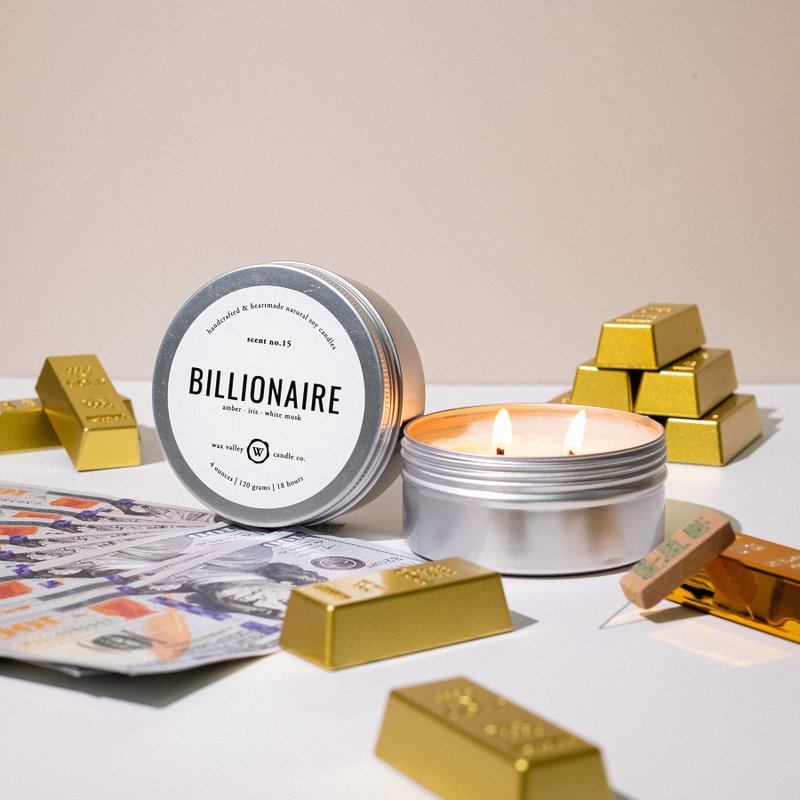 大亨调调 香氛蜡烛 旅行罐 - 琥珀、鸢尾花与白麝香 - 蜡烛/烛台 - 其他材质 银色