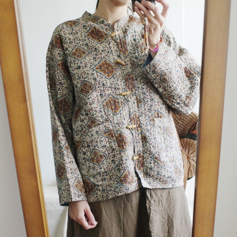 Vintage 印度盖印双面棉袄外套 - 女装休闲/机能外套 - 棉．麻 