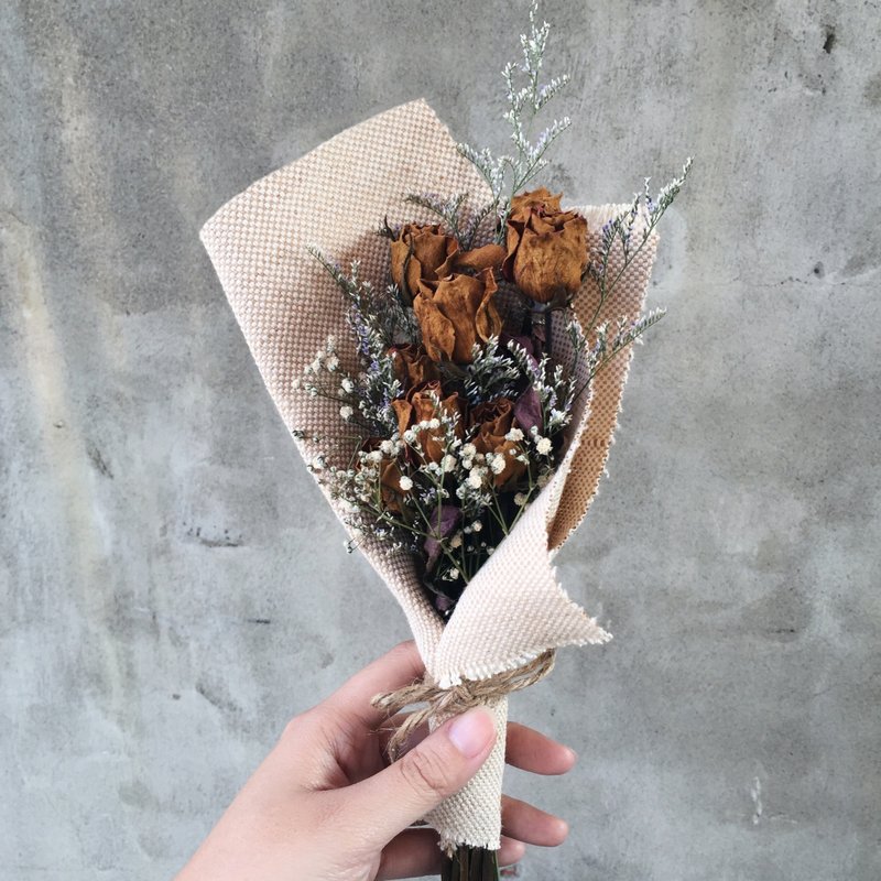 小玫瑰 干燥花束 - 植栽/盆栽 - 植物．花 咖啡色