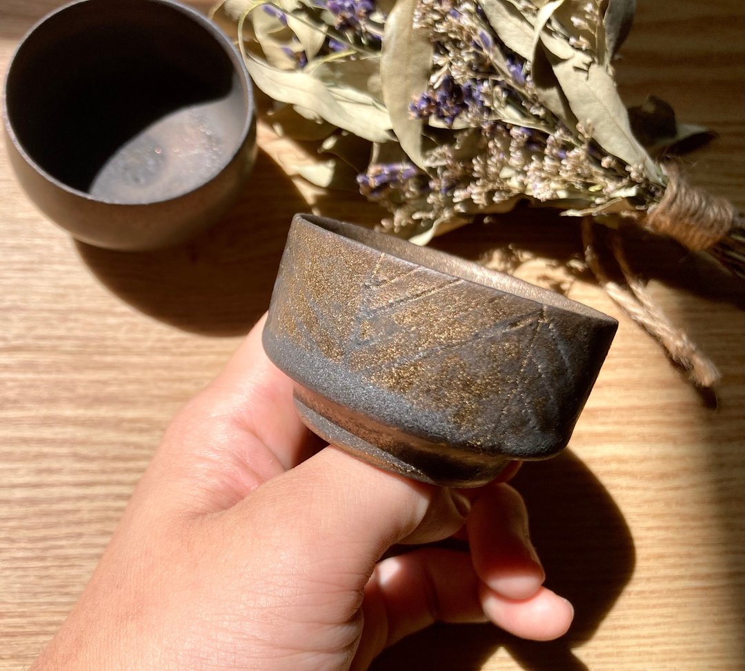 【One in the world】　Your own sake cup - 酒杯/酒器 - 陶 金色