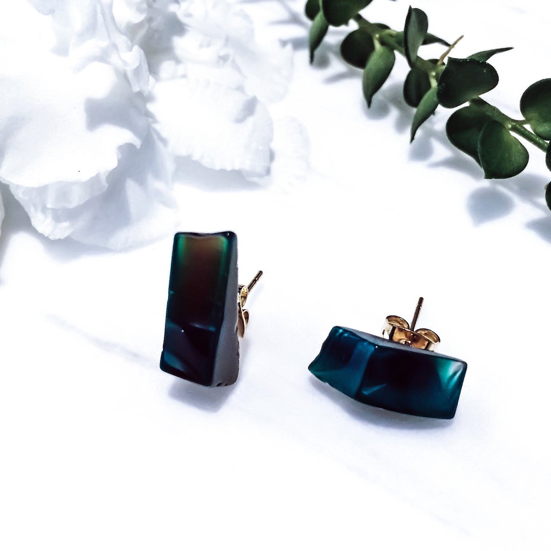 colorful dream earrings | 翡翠森林-耳环 - 耳环/耳夹 - 宝石 绿色