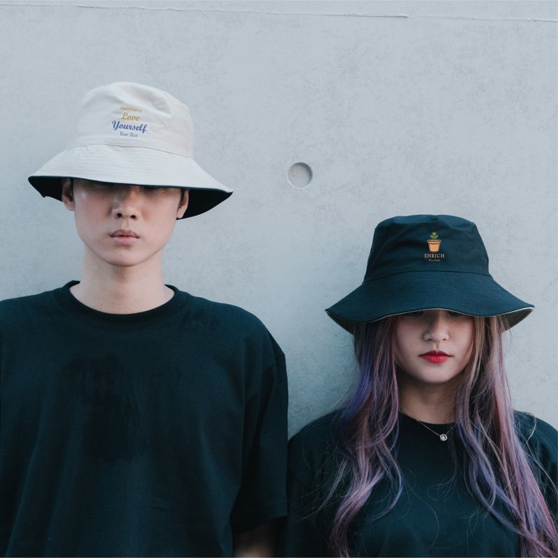 【定制化礼物】【励志告白系列】经典双色渔夫帽(两款/四色) - 帽子 - 棉．麻 