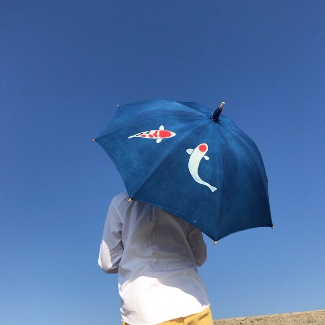 Parasol Parasol Indigo dyed Aizen - Nishikikoi Nishikigoi - 其他 - 棉 蓝色