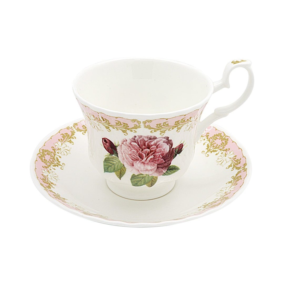 英国 RK | Vintage Roses 古典玫瑰园 浪漫浅粉 230ml 杯盘组 - 茶具/茶杯 - 瓷 多色