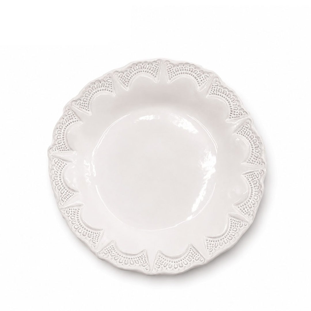 意大利 VBC casa 纯白蕾丝系列 22cm 沙拉盘 - 盘子/餐盘/盘架 - 陶 白色