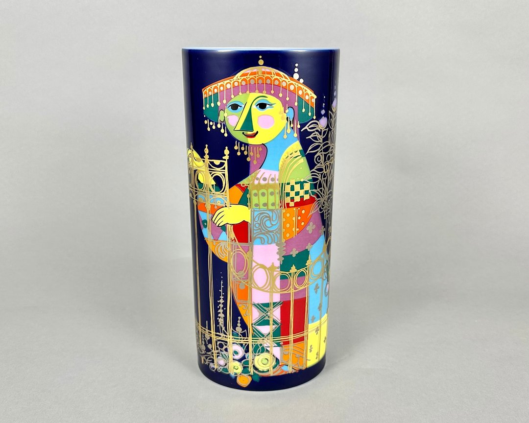 复古圆筒花瓶 1001 Nacht Björn Wiinblad Rosenthal 1972 年 - 花瓶/陶器 - 瓷 多色
