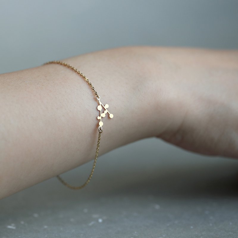 moorigin 雪花手链 | 医疗钢・抗过敏・可洗澡・不掉色 - 手链/手环 - 不锈钢 金色