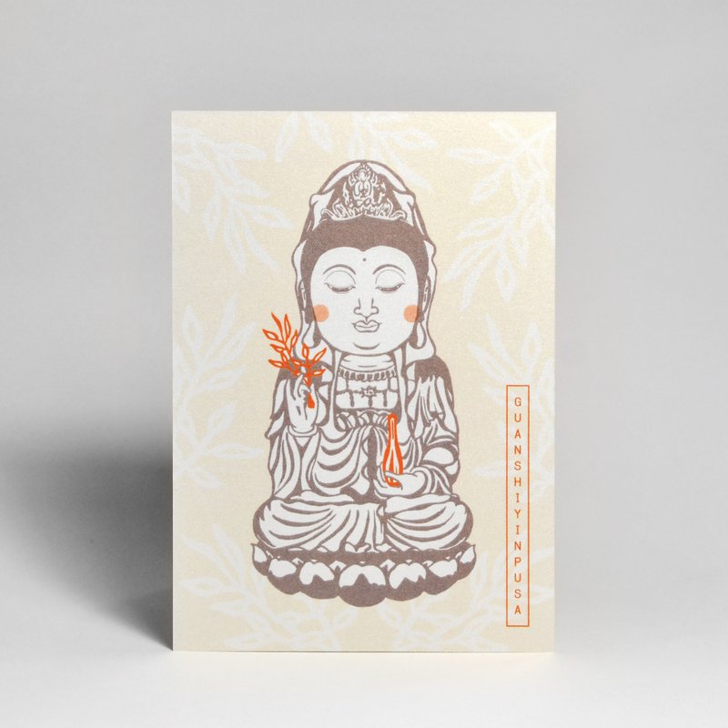 插画设计明信片-观世音菩萨 - 卡片/明信片 - 纸 黄色