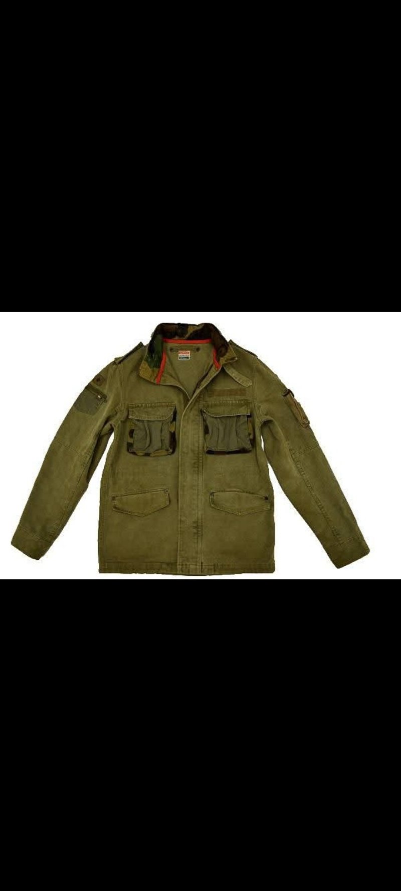 纯棉日制 迷彩军绿 拉链老夹克 工装外套 附收纳式连帽 - 男装外套 - 棉．麻 