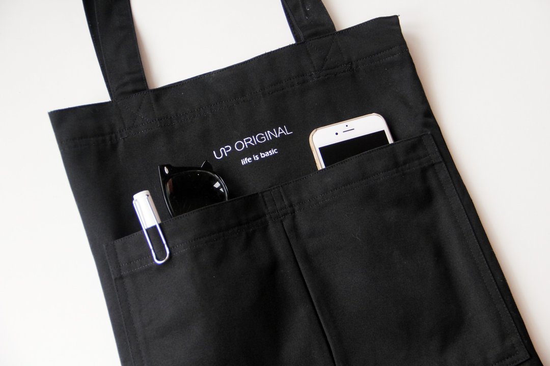black classic tote bag 经典单肩包-黑色 - 侧背包/斜挎包 - 棉 黑色