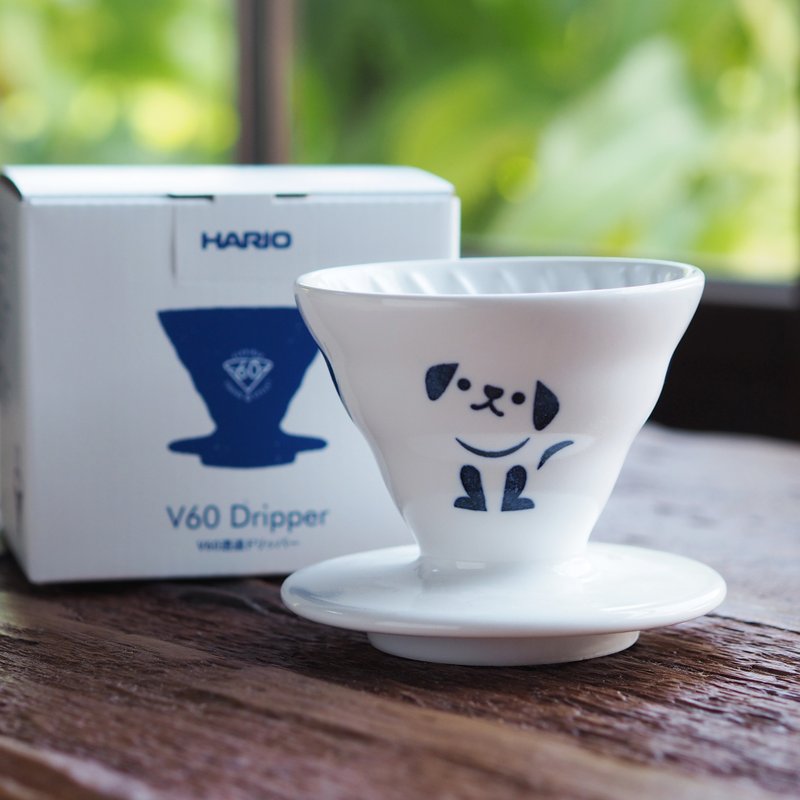 预购【HARIO联名】青花瓷 V60 咖啡滤杯 - 咖啡壶/周边 - 瓷 白色