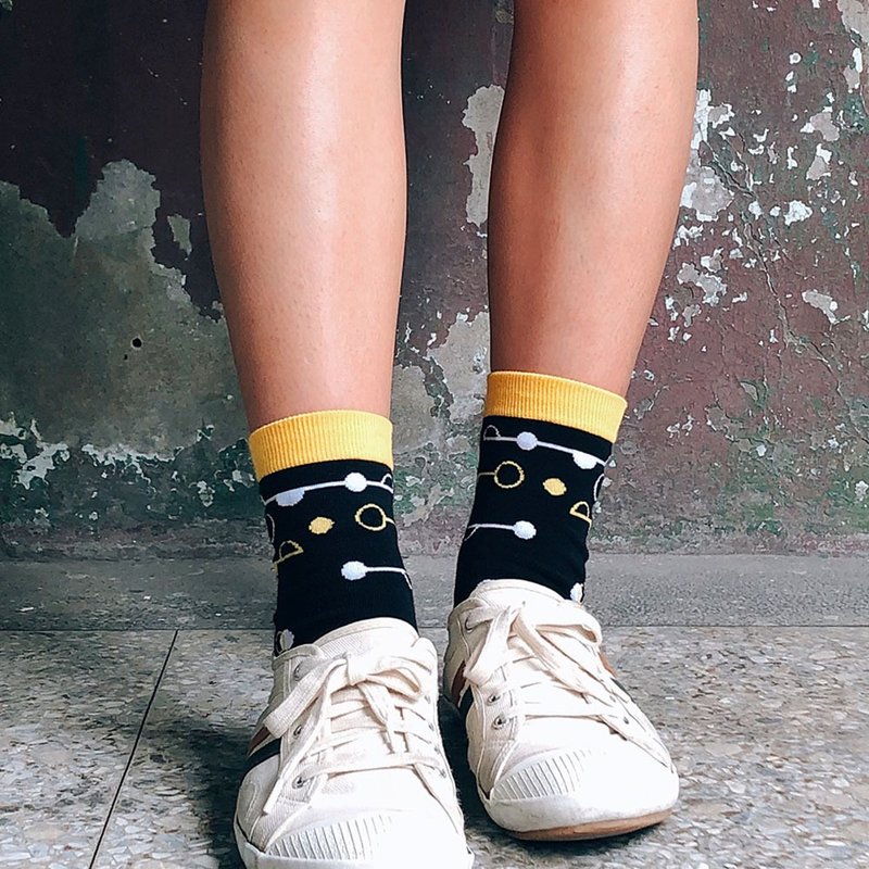 华山新秀季 限定色  Tick tick 3:4 /黑/ 袜子 - 袜子 - 棉．麻 黑色