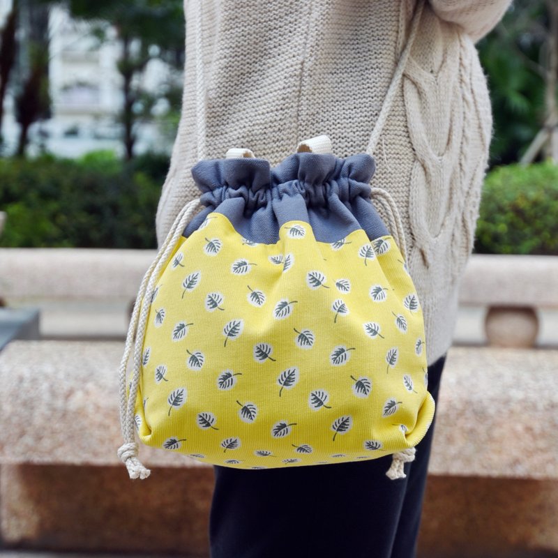 三合一肩背/斜背/手提束口水桶包 ~ (A31) - 侧背包/斜挎包 - 棉．麻 黄色