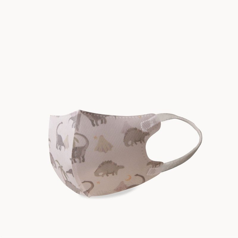 一心妇幼|一心一罩 儿童3D医用口罩-嫩婴 远古小恐龙(12入/袋) - 口罩 - 聚酯纤维 卡其色