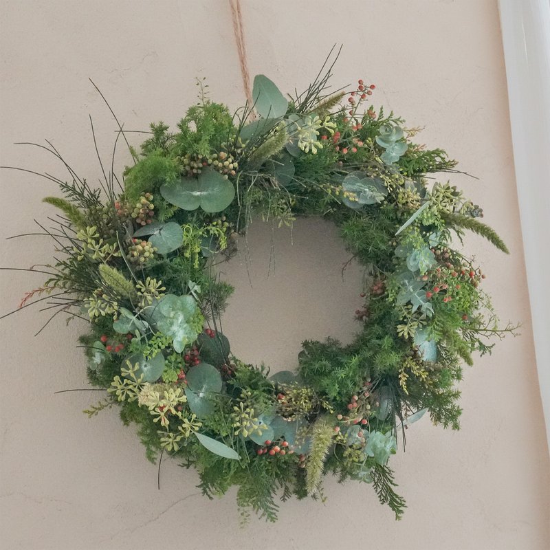 圣诞花圈 - 野花园 Wild Meadow / 新鲜花材 / 可干燥 - 干燥花/捧花 - 植物．花 绿色