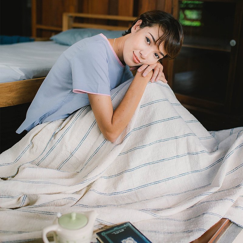 Hand Spun Cotton Blanket, Bliss, Natural - 被子/毛毯 - 棉．麻 白色