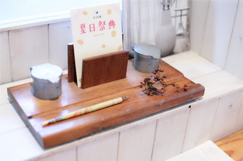 【好日恋物】德国vintage 原木写字台 - 笔筒/笔座 - 木头 咖啡色