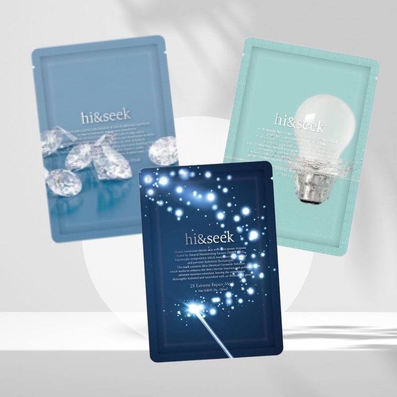 【hi&seek 保湿+修复+净白 2.0】全方位保养面膜组(共3片) - 面膜/冻膜 - 其他材质 