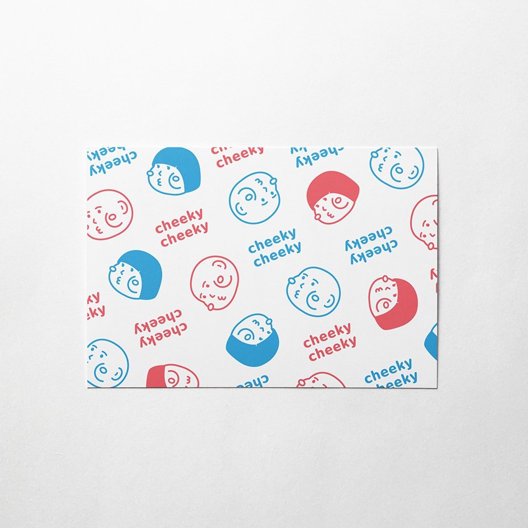 cheeky cheeky 厚面子 图案02 明信片 - 卡片/明信片 - 纸 白色