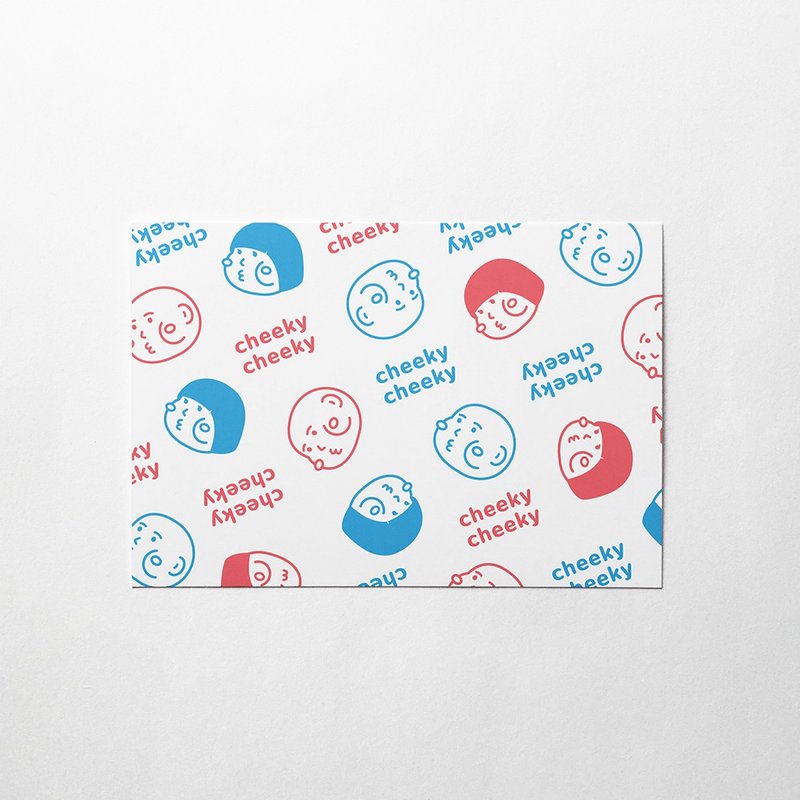 cheeky cheeky 厚面子 图案02 明信片 - 卡片/明信片 - 纸 白色