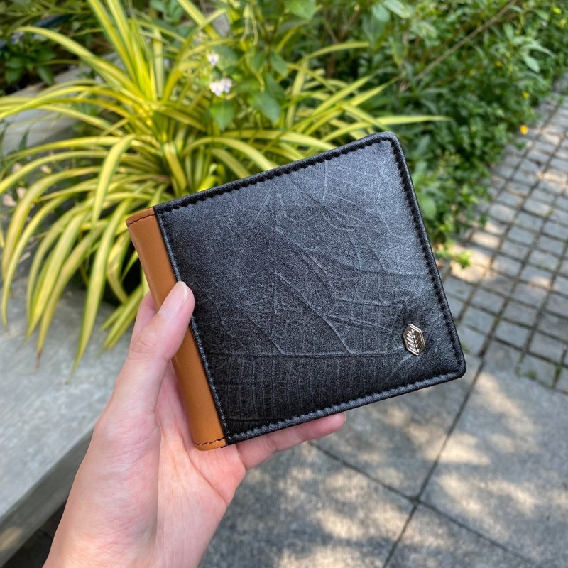 男士皮夹，黑，棕色（零钱包） - 皮夹/钱包 - 植物．花 咖啡色