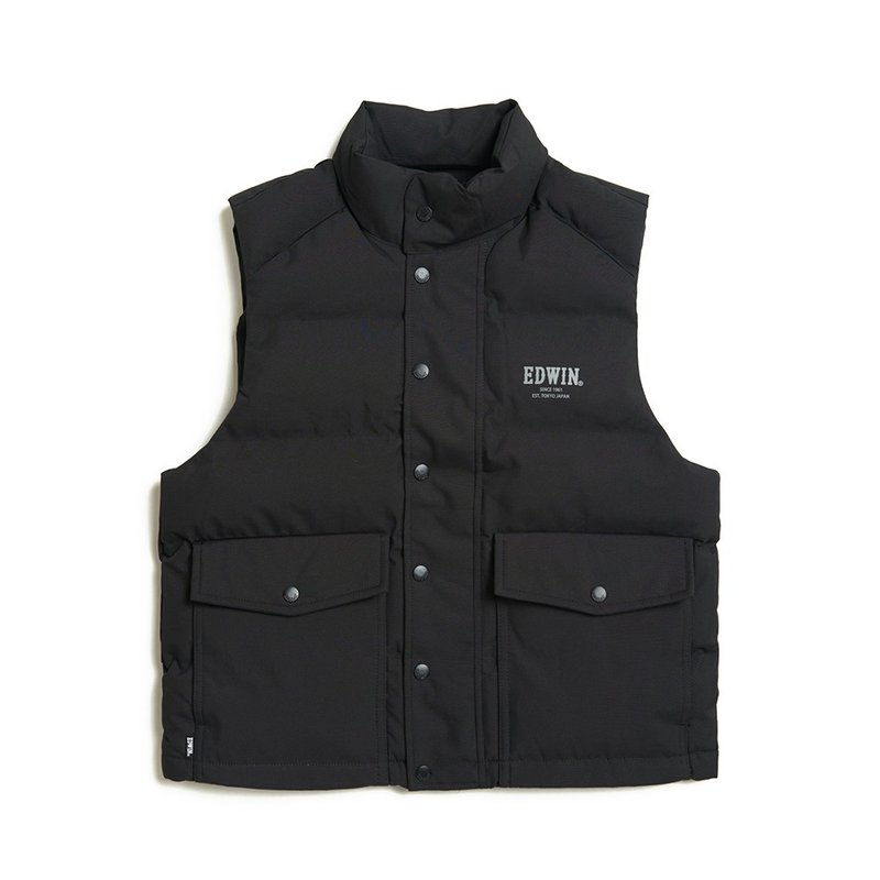 EDWIN 男款 休闲防寒背心 (黑色) #背心 - 男装背心 - 棉．麻 黑色