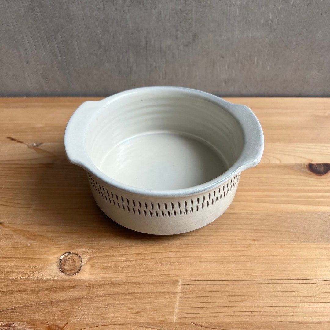 小石原烧 烤盘 M 飞刨 白色 金羽窑 陶器 器皿 和式餐具 可爱 时 - 碗 - 陶 白色
