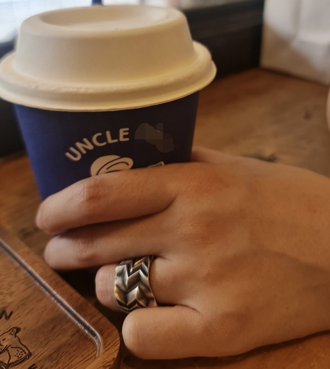 Dragon Scale Ring no Stone - 戒指 - 纯银 黑色