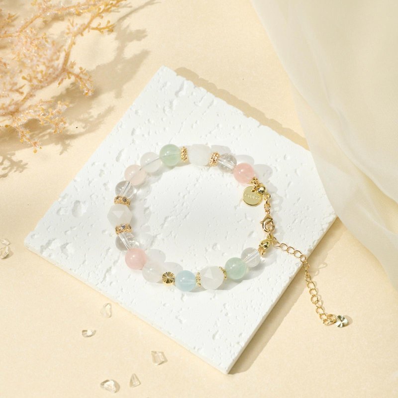 彩摩根石 白幽灵 水晶手串/心灵疗愈 纯净能量 - 手链/手环 - 水晶 多色