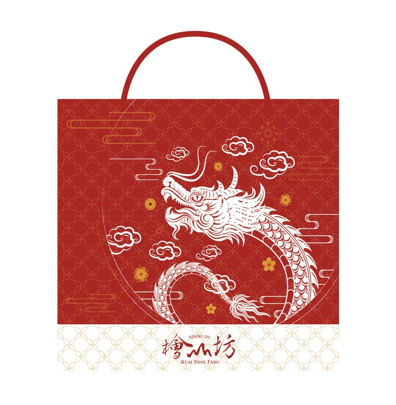 【快速出货】2024 龙年限定-欣欣向龙新年提袋 可以搭配春节礼盒 - 红包/春联 - 纸 红色
