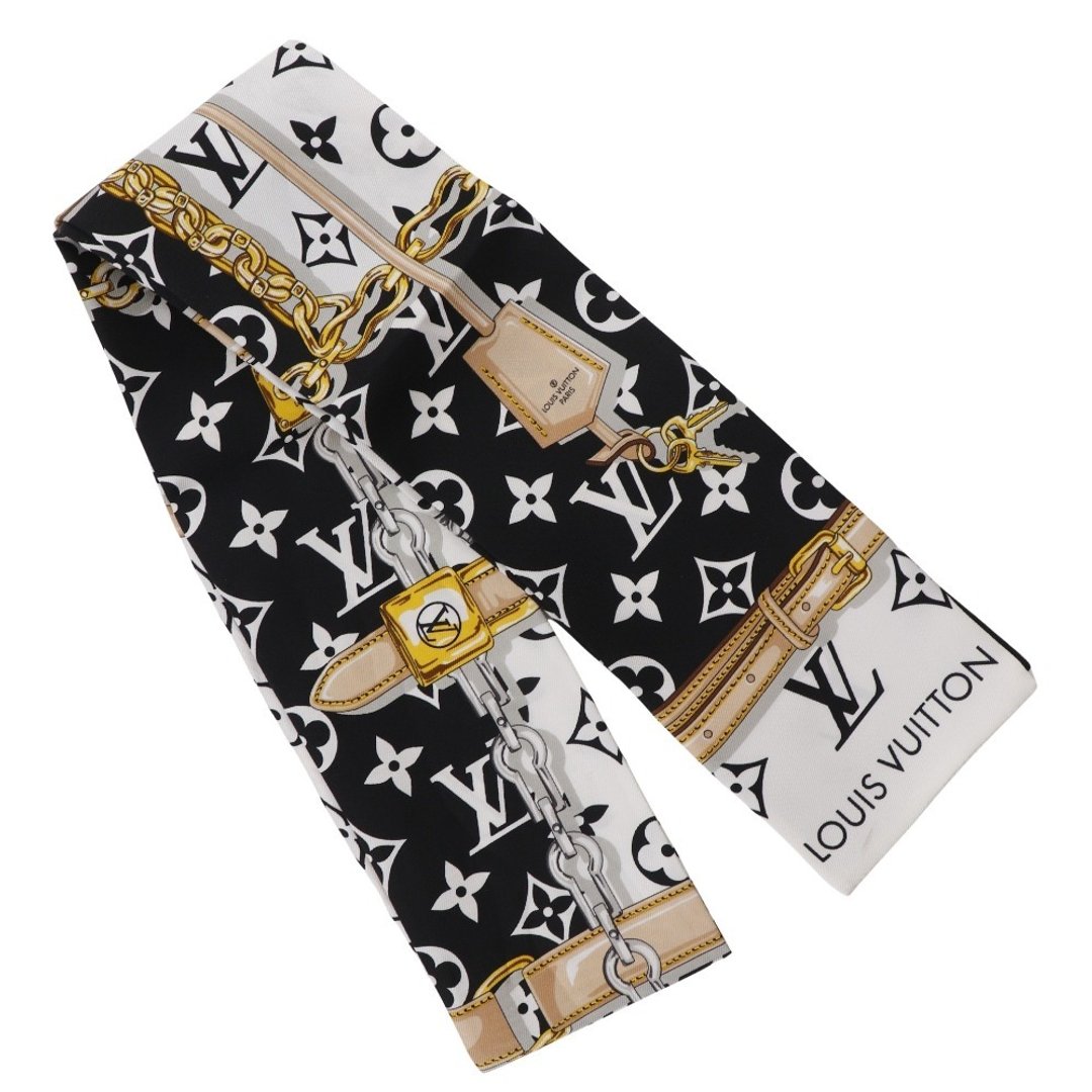 【日本直送】LOUIS VUITTON 路易威登 Bando Monogram 丝巾 Confidentiel M78656 丝绸 白色 女士【二手】 - 丝巾 - 丝．绢 黑色