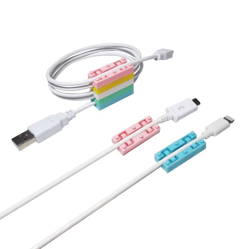 FunnyClip 乐收线 - 彩色款 (5色综合 / 8入) - 集线器/收线器 - 卷线器/电线收纳 - 纸 多色