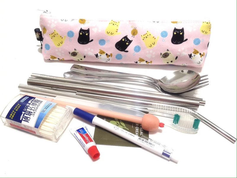 大食怪环保收纳袋-可爱猫(粉红色) - 收纳用品 - 棉．麻 